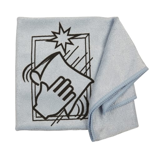 Microfiber Cloths Printed, Used for Glass Cleaning 16x16 Blue